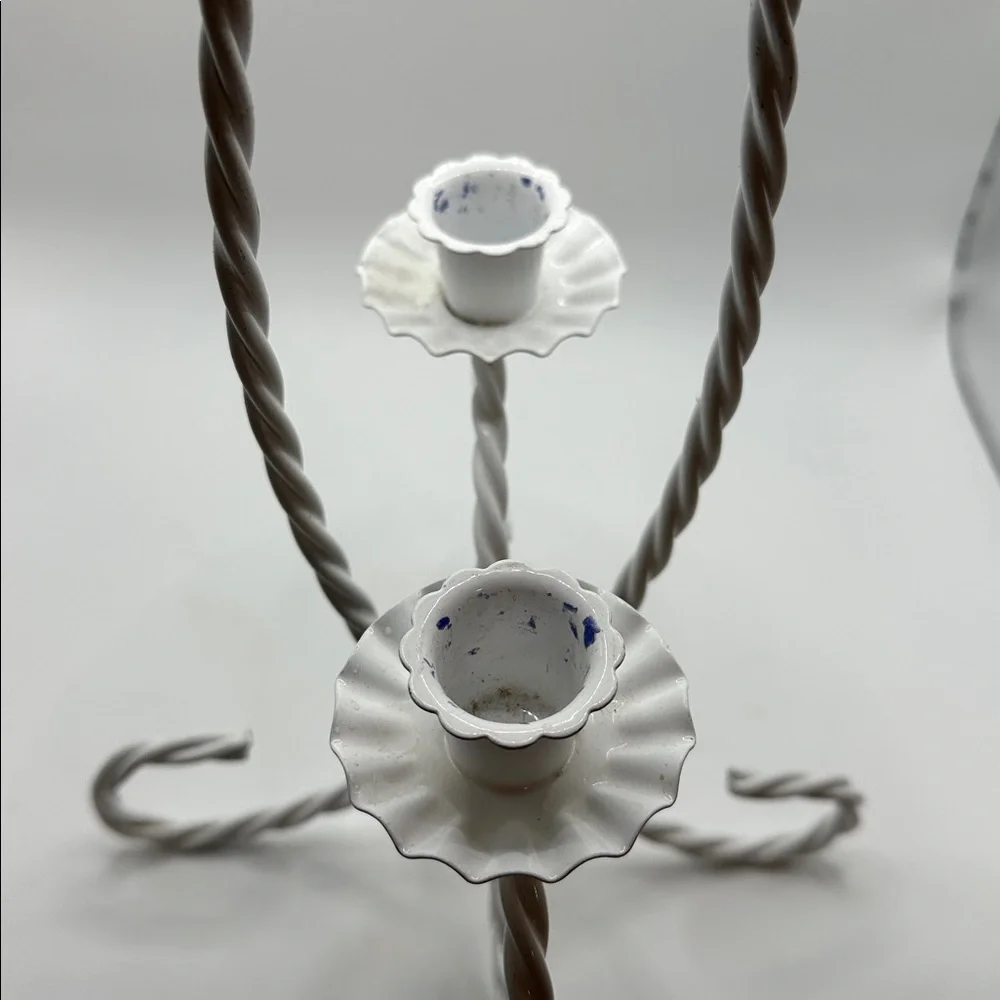1950’s Metal Candelabra Centerpiece by Homco White